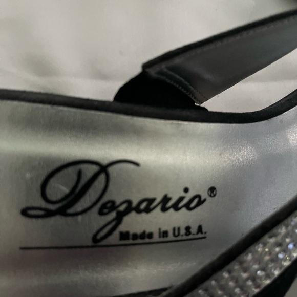 DEZARIO~MULES~ KITTEN HEELS~FAUX DIAMONDS~BLACK~9 - Picture 3 of 6